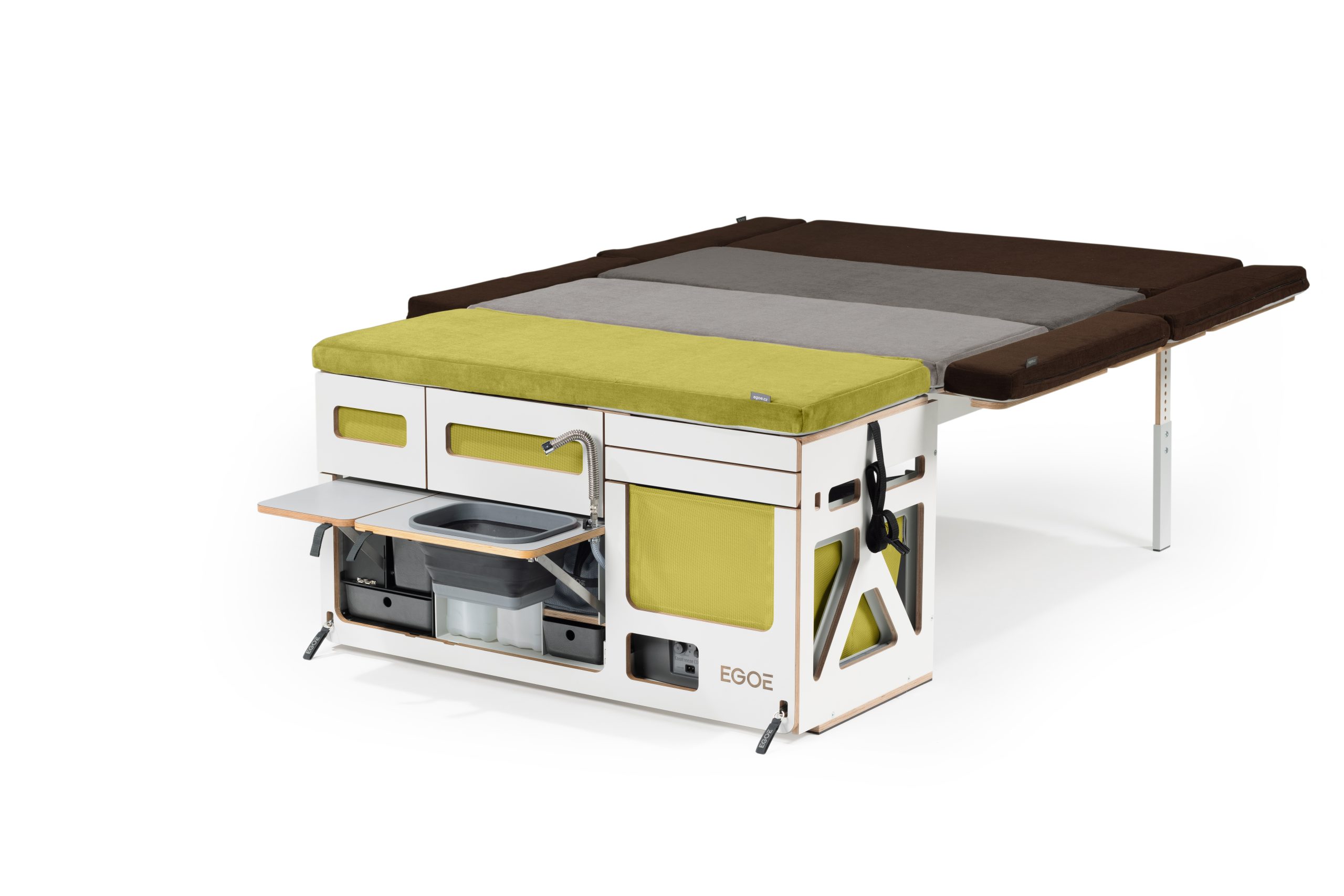 Nestbox Roamer 500 Campingmodull med kök, säng, förvaring, vattentank, gasolspis...