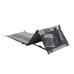 Fällbar campingstol för taktält, strand och camping med justerbar rygg och förvaringsfickor.